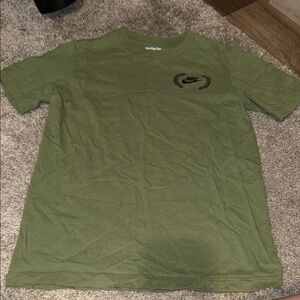 Nike Olive Crewneck Tee with Black Crest Logo